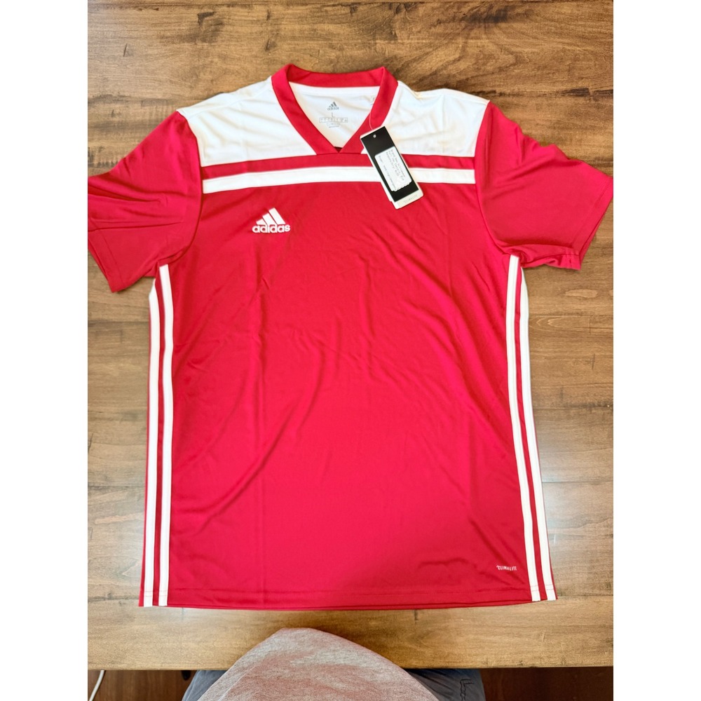 Adidas Mens Regista 18 Jersey Red White Climalite Soccer Training Shirt LG NWT